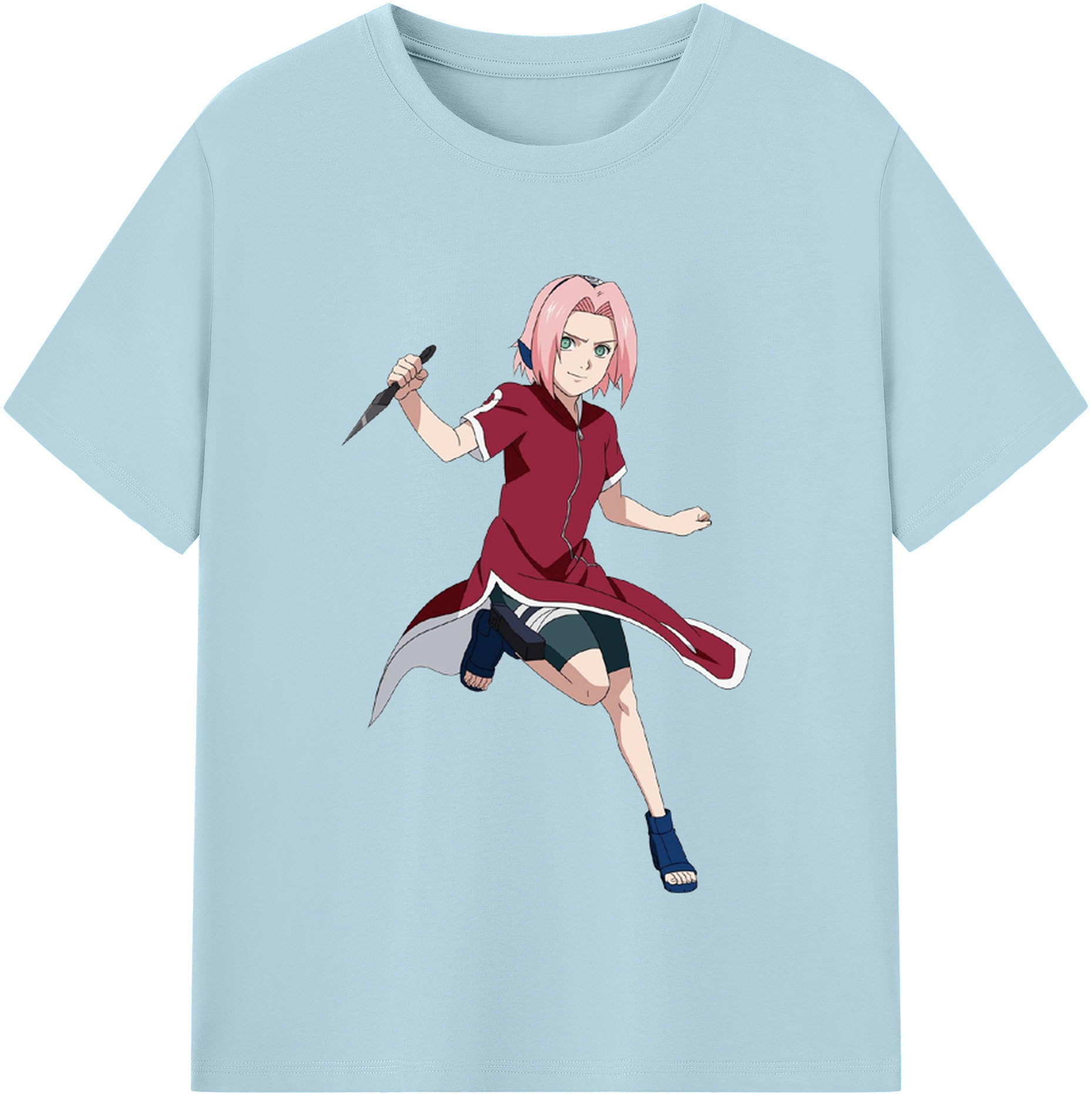 （画像用） NARUTO -ナルト- 春野サクラ Haruno Sakura 綿100％半袖Tシャツ（フロントプリント）
